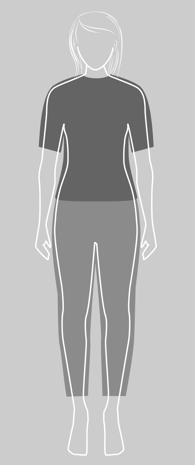 Ladies Regular Fit sizing chart