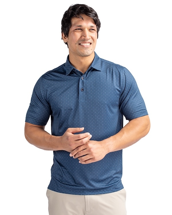 Pike Double Dot Print Stretch Polo