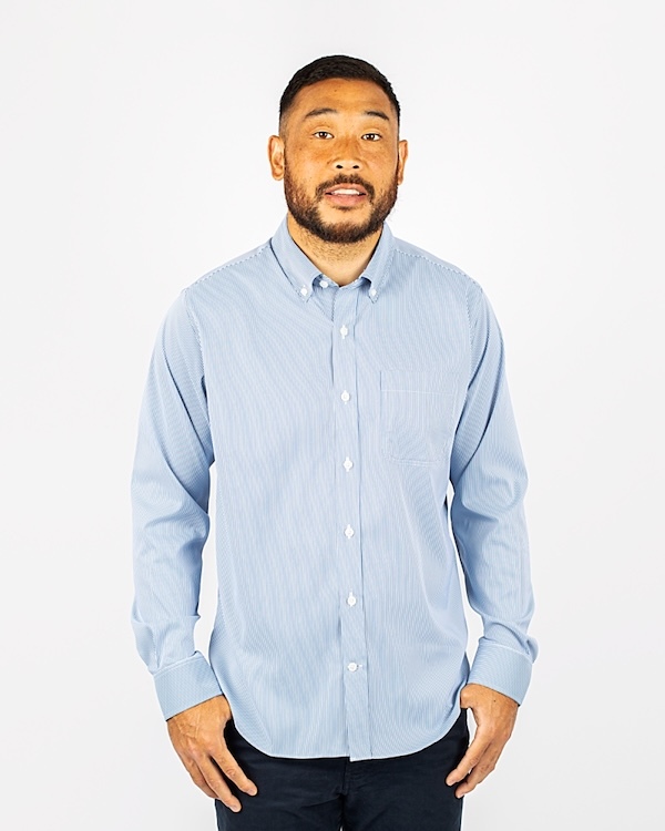 Versatech Pinstripe Stretch Dress Shirt