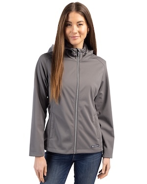 Cutter & Buck Evoke Softshell Recycled Full Zip Womens Jacket in Elemental Grey